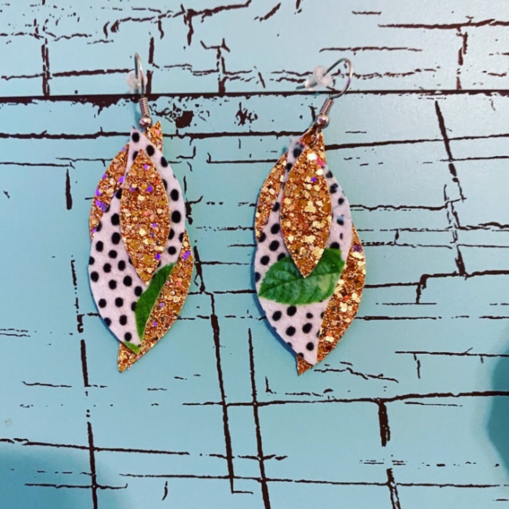 4/$15 Faux Leather Earrings